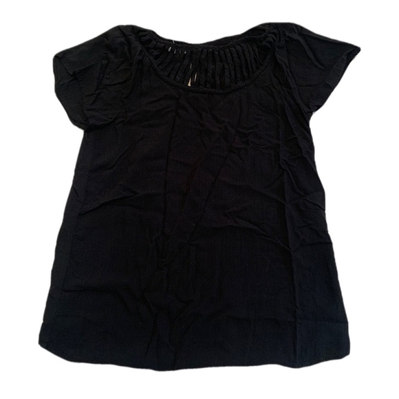 Maurices Black Cut-Out Detail Short Sleeve Top, Size XS - Picture 1 of 7